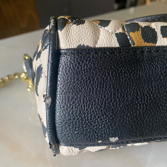 Betsey Johnson Leopard Print Heart Stitch Crossbody Purse - Picture 13 of 16
